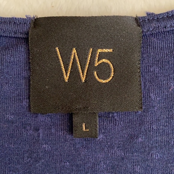 W5 | Pointed Scallop Bib Collar Swiss Dot Short Sleeve Blouse Top Blue/White (L) - Picture 7 of 14